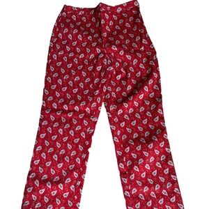 Harold's Women's Size 0 Red & Blue Floral Side Zip Ankle Pants